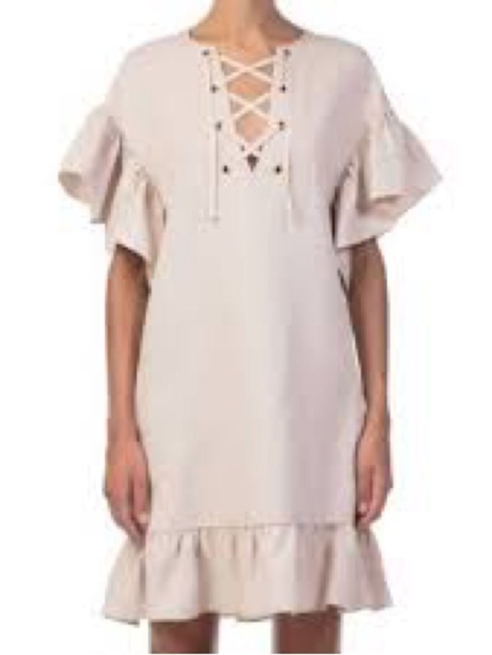 Ulla Johnson Marianne Beige Lace Up Dress